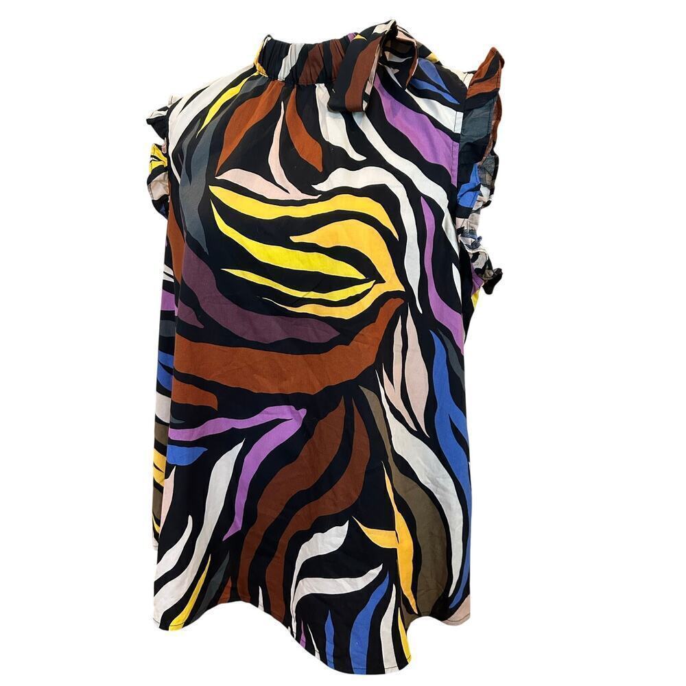 Who What Wear Animal Print Side Tie Top - Women's XL